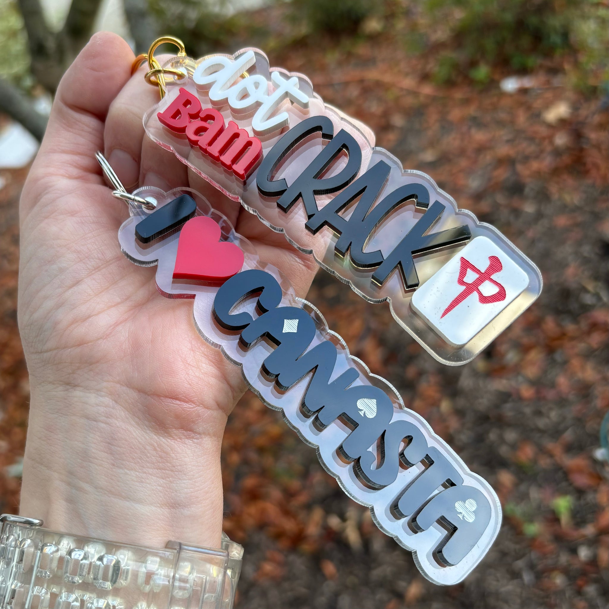 Bam Dot Crack Mahjong Keychains