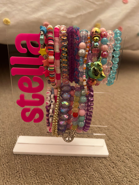 Personalized Acrylic Bracelet Organizer Stand