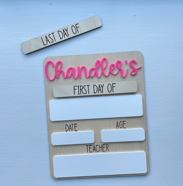 Back to School Wood + Acrylic Signs