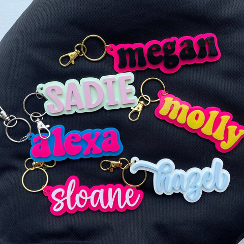 Personalized Acrylic Keychain Bag Tags