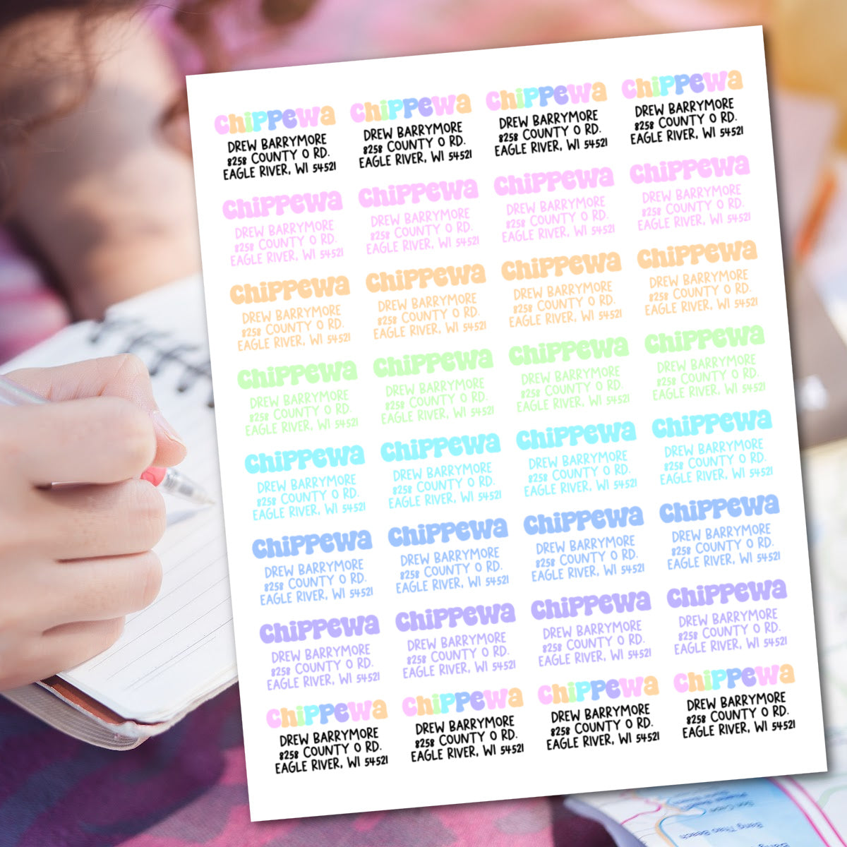 Rainbow Sherbet Return Address Labels