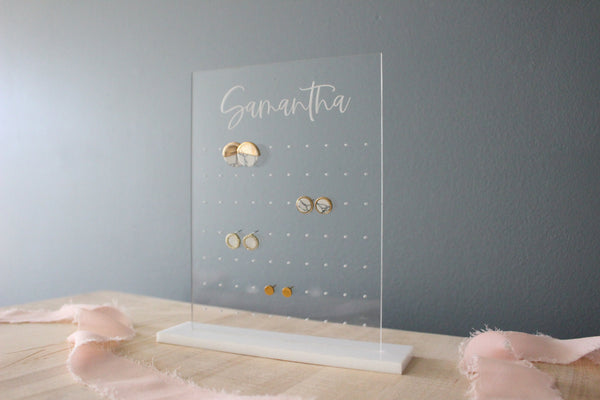 Personalized Acrylic Bracelet Organizer Stand