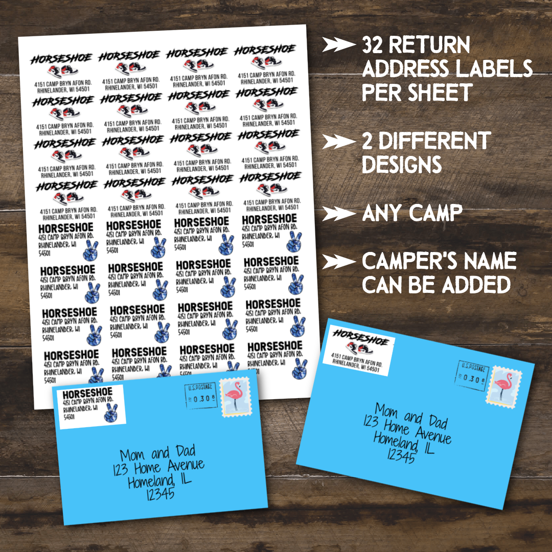 Boys' Camp Return Address Labels Mixed Design