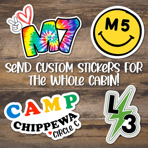 Custom Cabin Camp Stickers