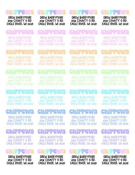 Rainbow Sherbet Return Address Labels