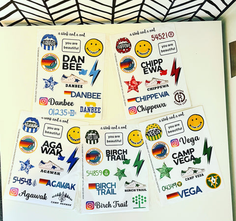 Camp Themed Vinyl Sticker Set