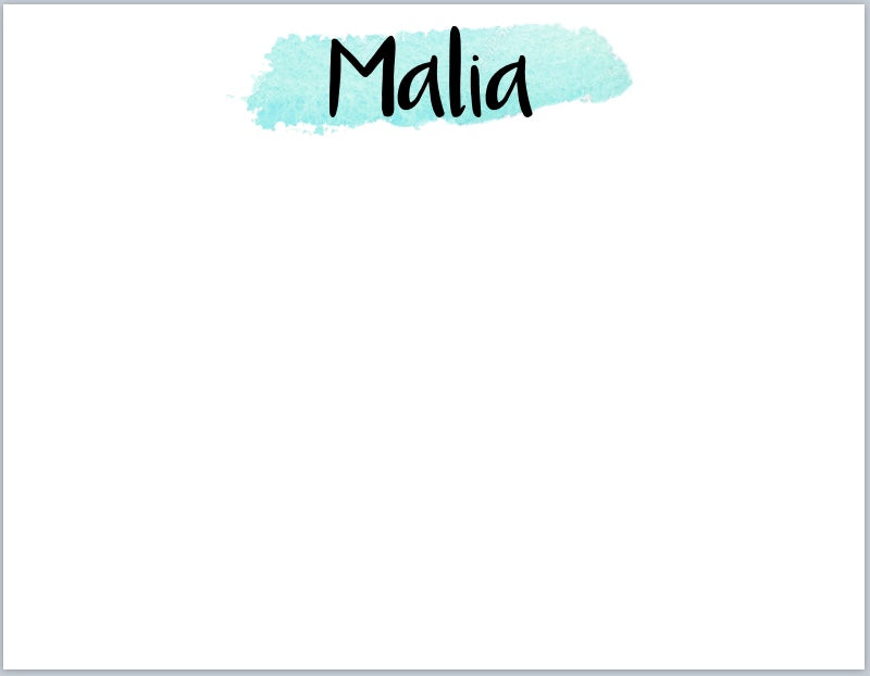 Aqua Watercolor Stroke Notecards