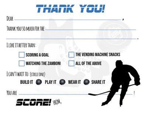 Hockey Goals "Blank You" Notes