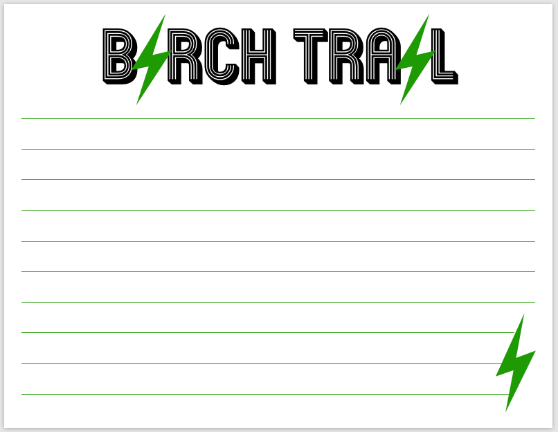Lightning Bolt Camp Notecards