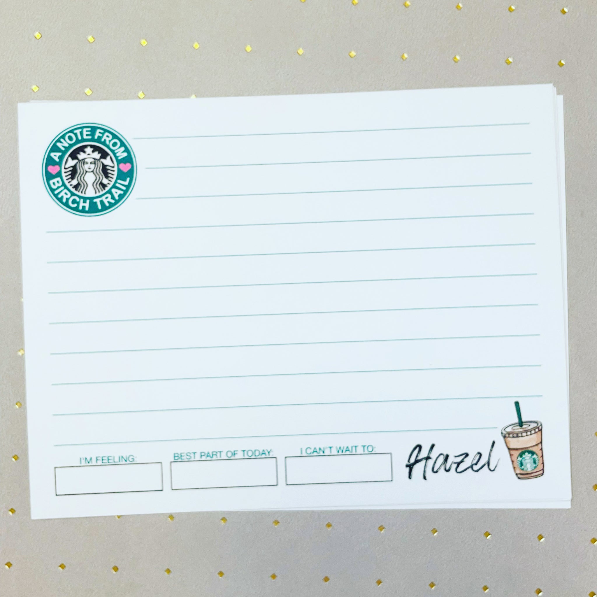 Starbucks Run Camp Notecards
