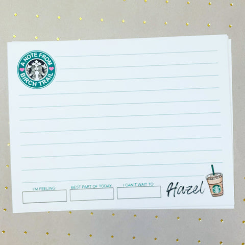 Starbucks Run Camp Notecards