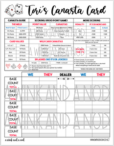 Canasta Scorecard Notepads