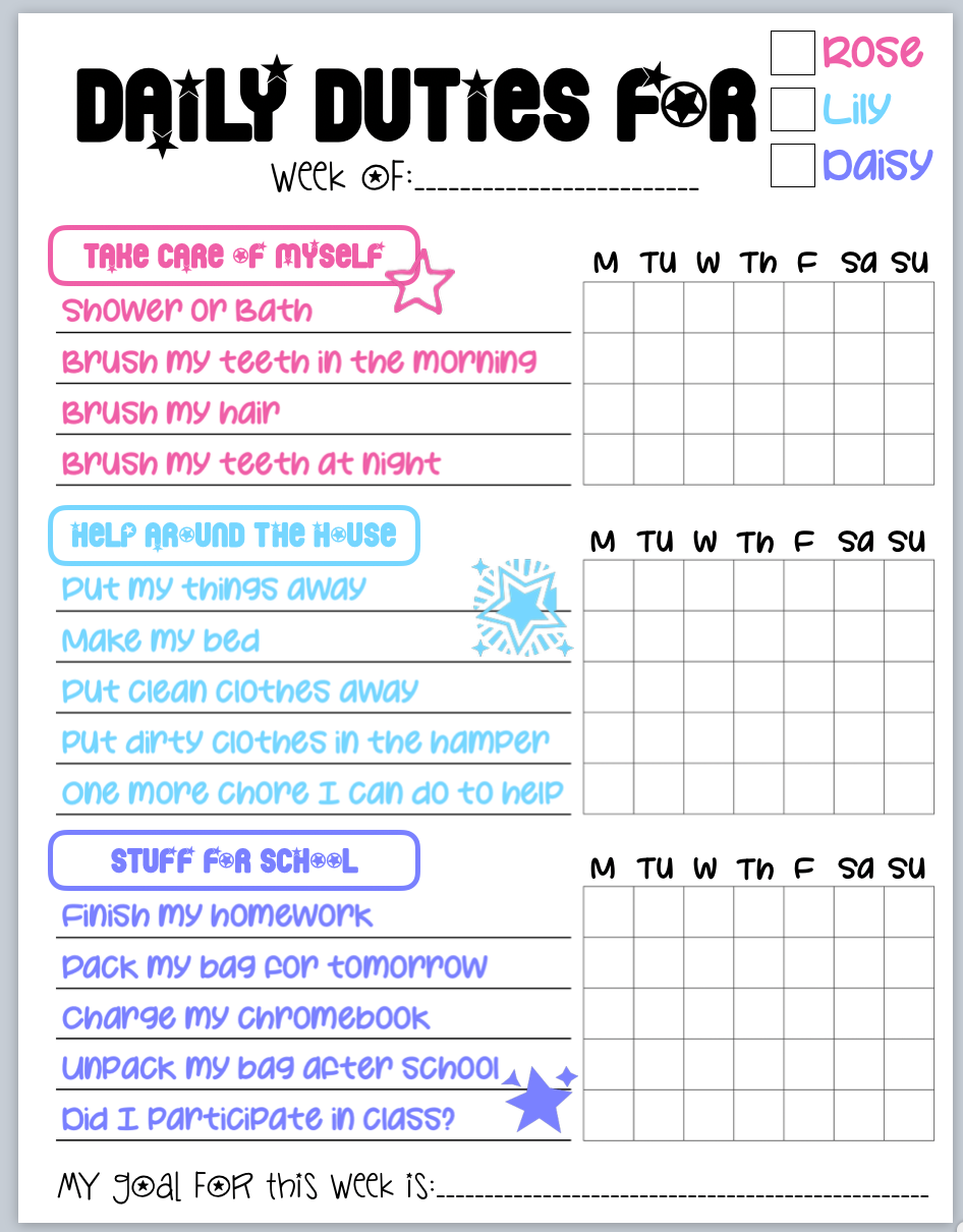 Chore Chart Notepads