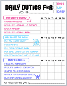 Chore Chart Notepads