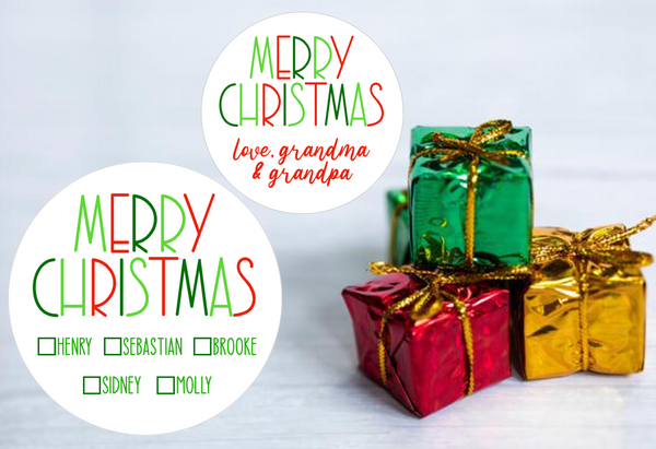 Modern Christmas Gift Stickers