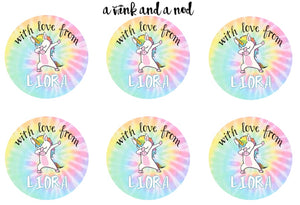 Dabbing Unicorn Gift Stickers