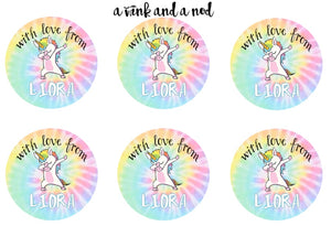 Dabbing Unicorn Gift Stickers