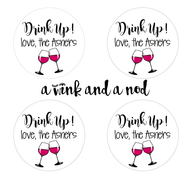 Drink Up! Wine Bottle Stickers