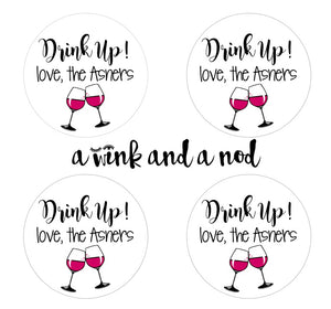 Drink Up! Wine Bottle Stickers
