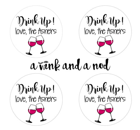 Drink Up! Wine Bottle Stickers