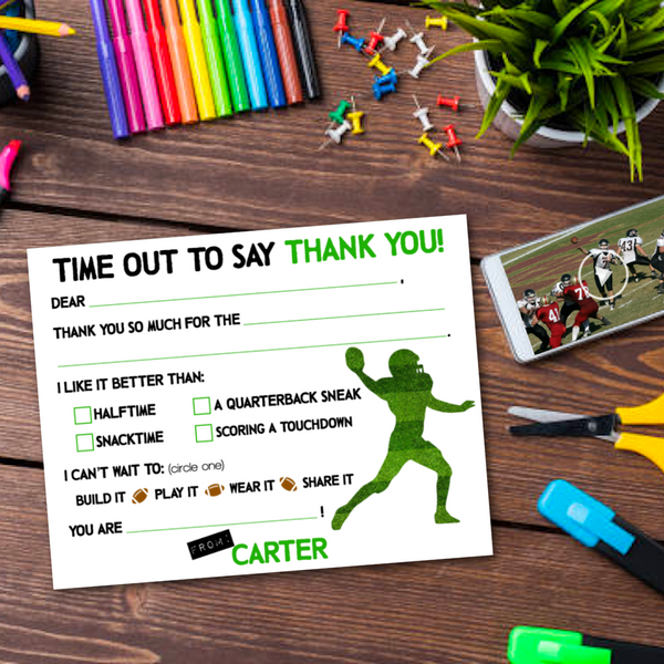 Touchdown Football "Blank You" Notes