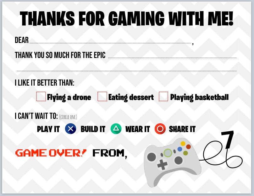 Game Over "Blank You" Notes