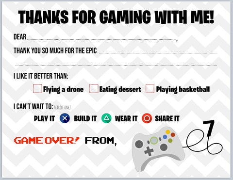 Game Over "Blank You" Notes