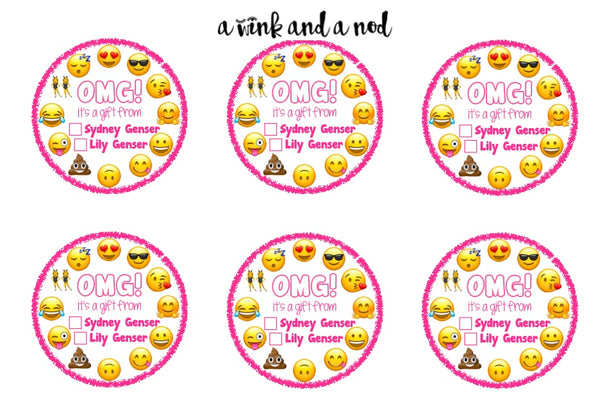 Emoji sticker with multiple names