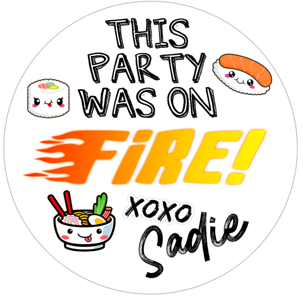 Hibachi Sushi Favor Stickers