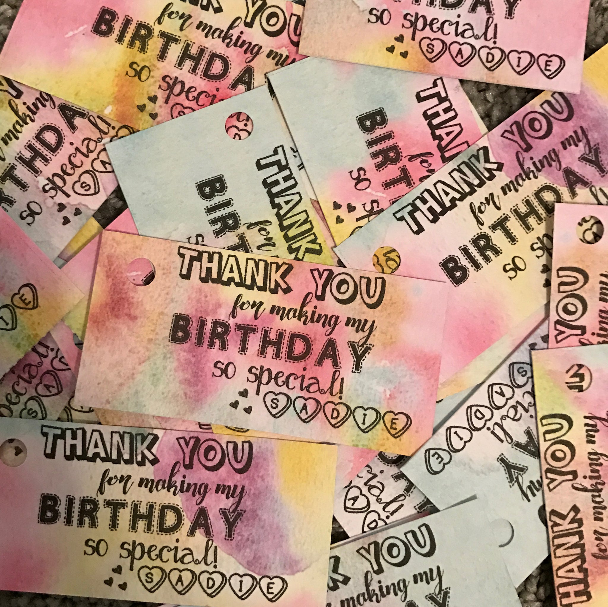 Tie Dye Favor Tag