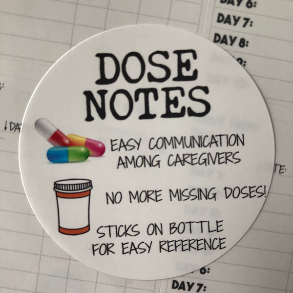 Dose Notes Medication Stickers