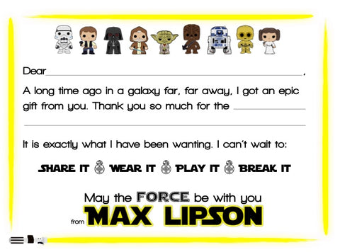 Star Wars "Blank You" Notes