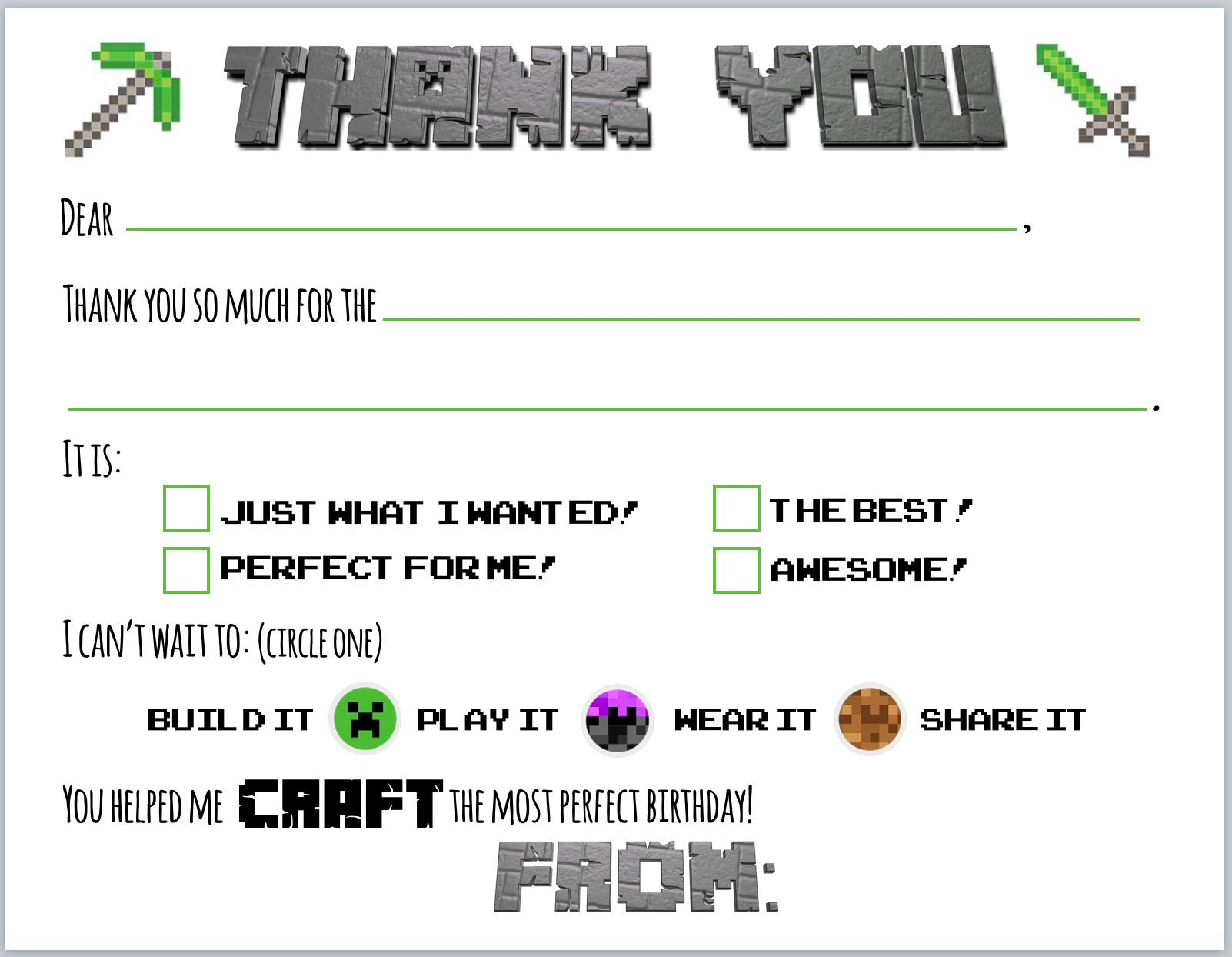 minecraft-blank-you-notes-a-wink-and-a-nod for Free Printable Minecraft Thank You Cards Minecraft