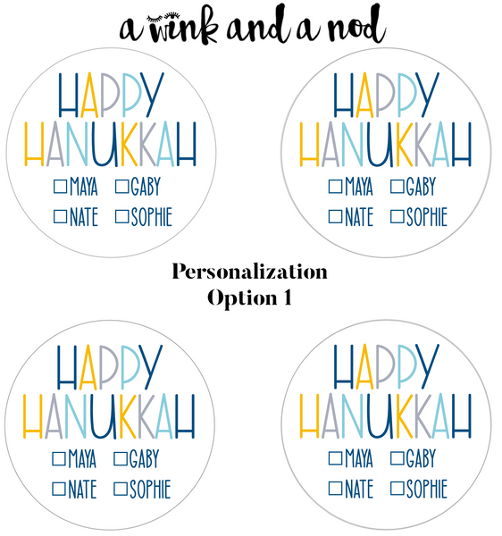 Modern Hanukkah Gift Stickers