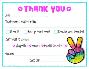 Peace Sign "Blank You" Notes