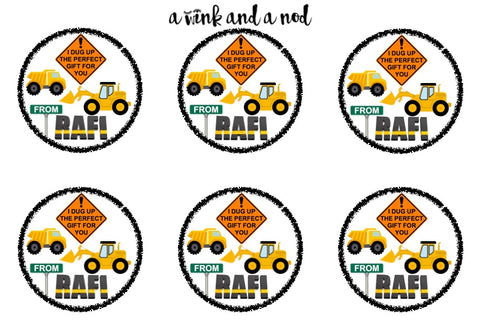 Construction Zone Gift Stickers