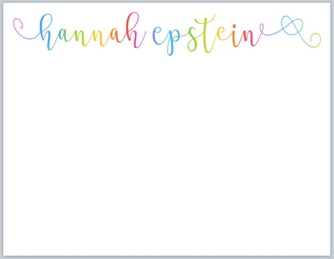 Rainbow Ombré Script Notecards