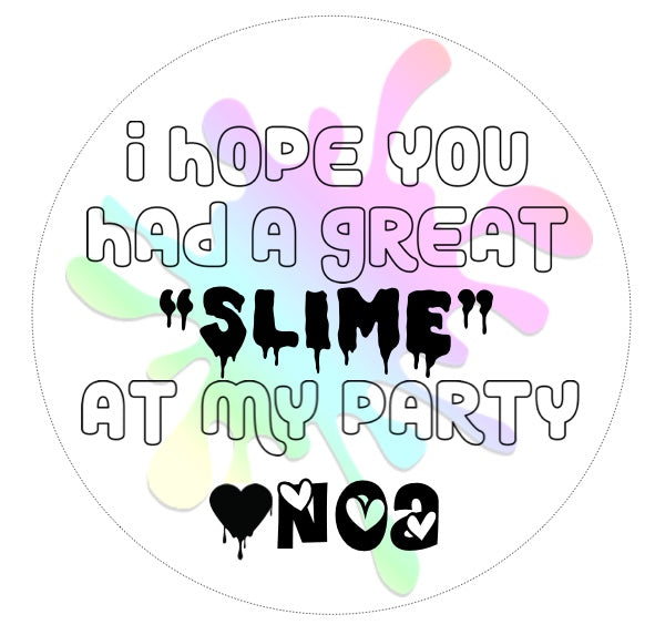 Slime Time Party Favor Tag