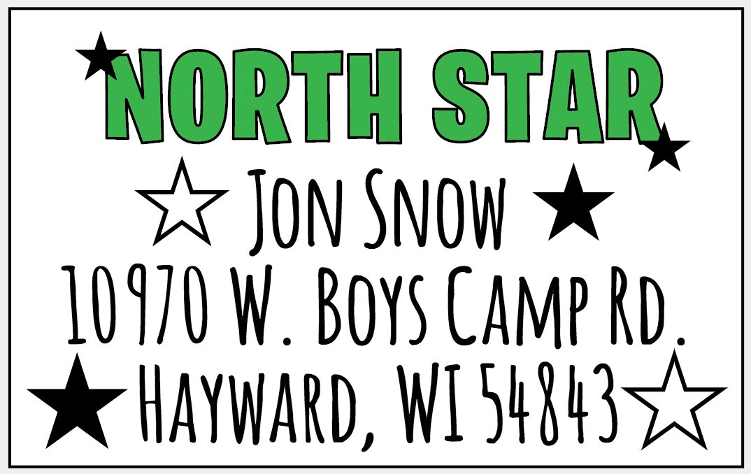 Star Camp Return Address Labels