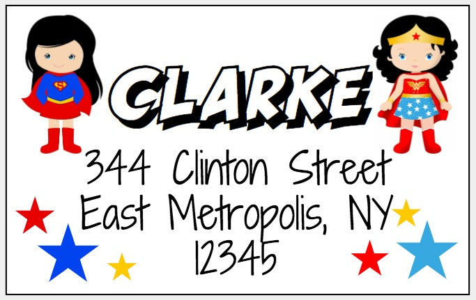 Superhero Return Address Labels