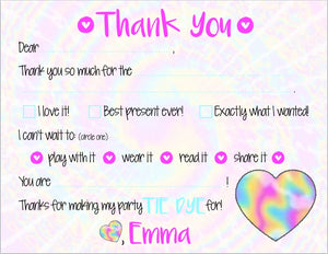 Tie Dye For "Blank You" Notes