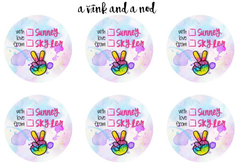 Tie Dye Peace Gift Stickers