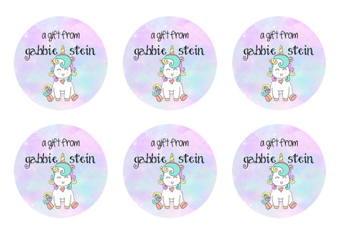 Sitting Unicorn Gift Stickers
