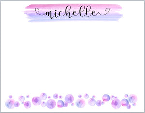 Purple Watercolor Dots Notecards