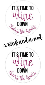 Wine Down Wine Bottle Stickers