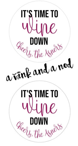 Wine Down Wine Bottle Stickers