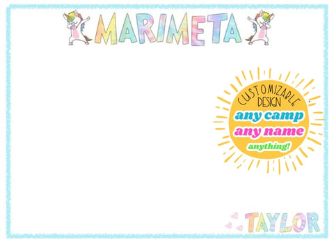 Dabbing Unicorn Camp Notecards