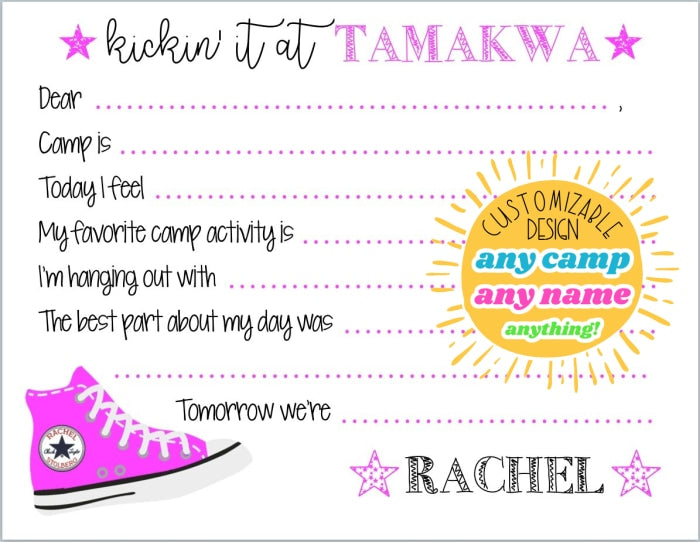 Fill In Converse Camp Notecards
