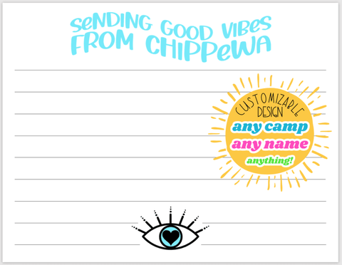 Good Vibes Evil Eye Camp Notecards