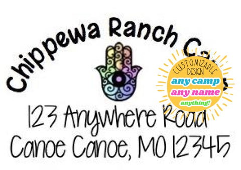 Hamsa Camp Return Address Labels